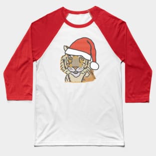 Big Cats Knitted Tiger Christmas Santa Hat Baseball T-Shirt